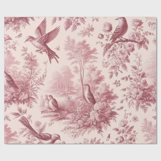 Toile Roze  patroon Cadeaupapier (Vlak)