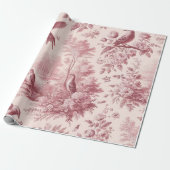 Toile Roze patroon Cadeaupapier (Uitgerold)