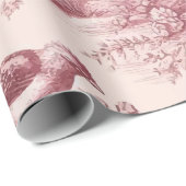 Toile Roze patroon Cadeaupapier (Rol Hoek)