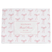 Toile Roze Strik Knoop De Knoop Blauwe Bruiloft Groot Cadeauzakje (Voorkant)