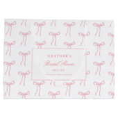 Toile Roze Strik Knoop De Knoop Blauwe Bruiloft Groot Cadeauzakje (Achterkant)