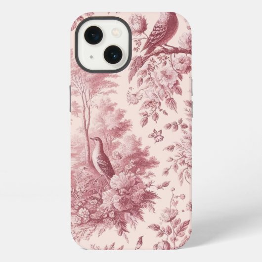 Toile Roze Vintage iPhone Hoesje (Achterkant)