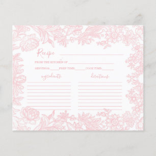 Toile  roze Vrijgezellenfeest Recept Kaart