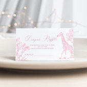 Toile roze Whimsical Safari Luier loterij ticket Informatiekaartje