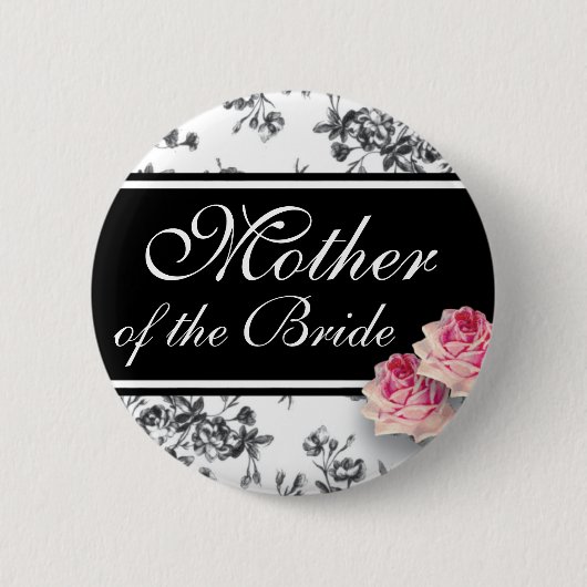 Toile Rozen Wedding Party Button (Voorkant)