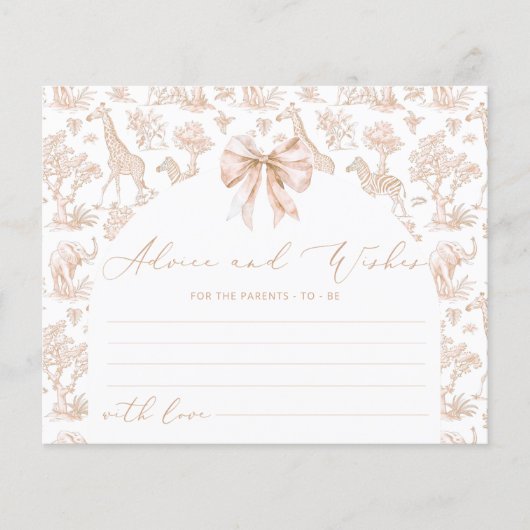 Toile Safari Advice and wishes for parents card (Voorkant)