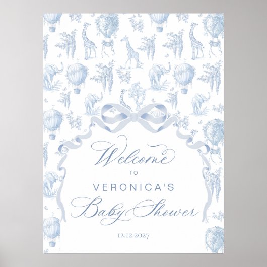 Toile Safari Animals Arch Baby shower Welkom Poster (Voorkant)