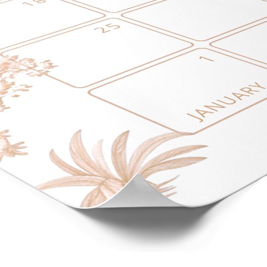 Toile Safari Boho Guess de uitgerekende datum kale Poster (Hoek)