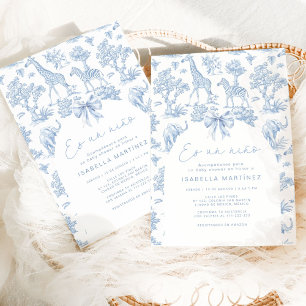 Toile Safari Es un niño Spaans baby shower Kaart