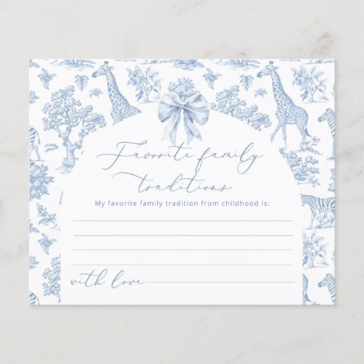 Toile Safari Favoriete Familie Tradities kaart (Voorkant)