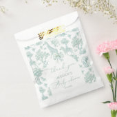 Toile Safari groene boog Baby shower Dank u Bedankzakje (Gezegeld)