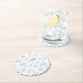 Toile Safari Hete Luchtballonnen Blauw Baby shower Kartonnen Onderzetters (Insitu)