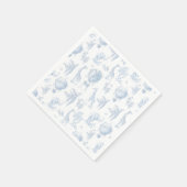 Toile Safari Hete Luchtballonnen Blauw Baby shower Servet (Hoek)