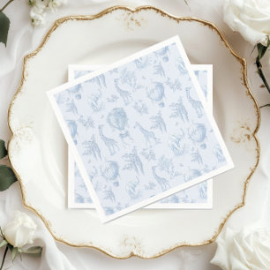 Toile Safari Hete Luchtballonnen Blauw Baby shower Servet