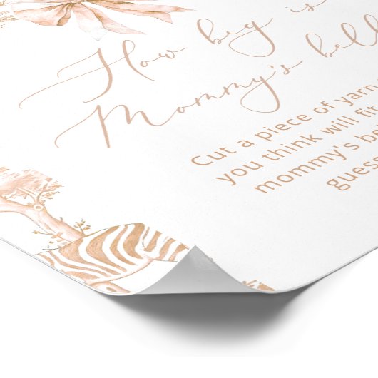 Toile Safari hoe groot is het buikspel van mama Poster (Hoek)