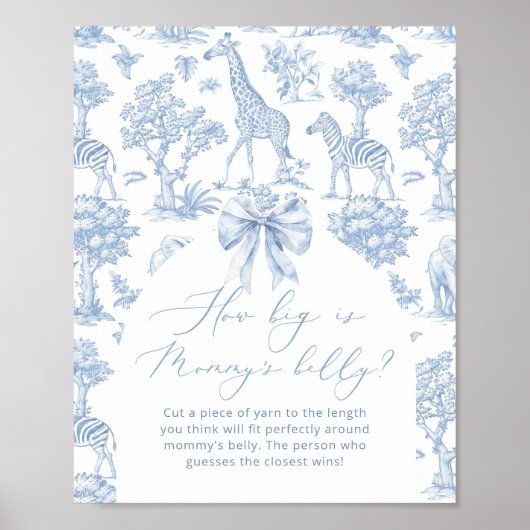 Toile Safari hoe groot is het buikspel van mama Poster (Voorkant)