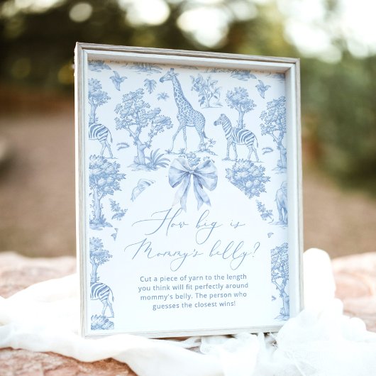 Toile Safari hoe groot is het buikspel van mama Poster