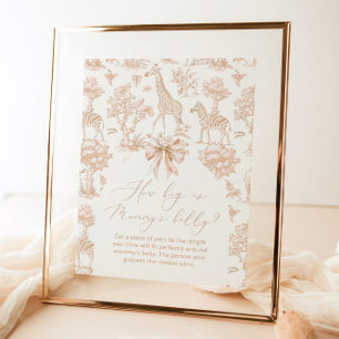 Toile Safari hoe groot is het buikspel van mama Poster