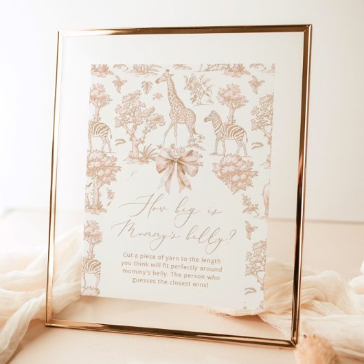 Toile Safari hoe groot is het buikspel van mama Poster