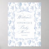 Toile Safari Hoe luchtballon Baby shower Welkom Poster (Voorkant)