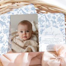 Toile Safari Jongen Doop Dank u kaart