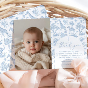 Toile Safari Jongen Doop Dank u kaart