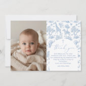 Toile Safari Jongen Doop Dank u kaart (Voorkant)