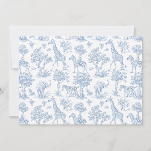 Toile Safari Jongen Doop Dank u kaart (Achterkant)