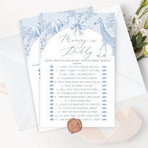 Toile Safari Mama of papa baby shower spel