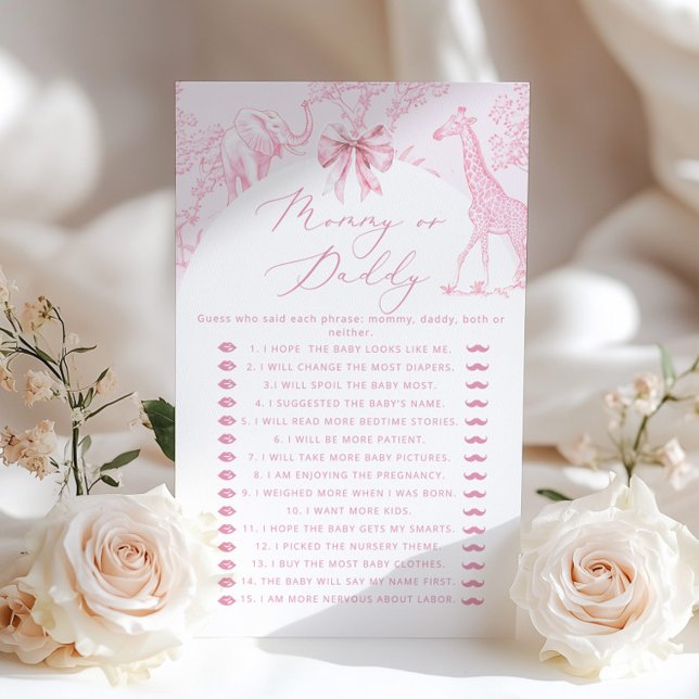 Toile Safari Mommy or daddy baby shower game (Creator heeft geüpload)