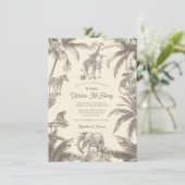 Toile Safari Oerwoud baby shower Kaart (Staand voorkant)
