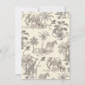 Toile Safari Oerwoud baby shower Kaart (Achterkant)