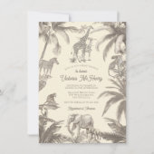 Toile Safari Oerwoud baby shower Kaart (Voorkant)