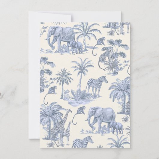 Toile Safari Oerwoud baby shower Kaart (Achterkant)