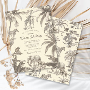 Toile Safari Oerwoud baby shower Kaart