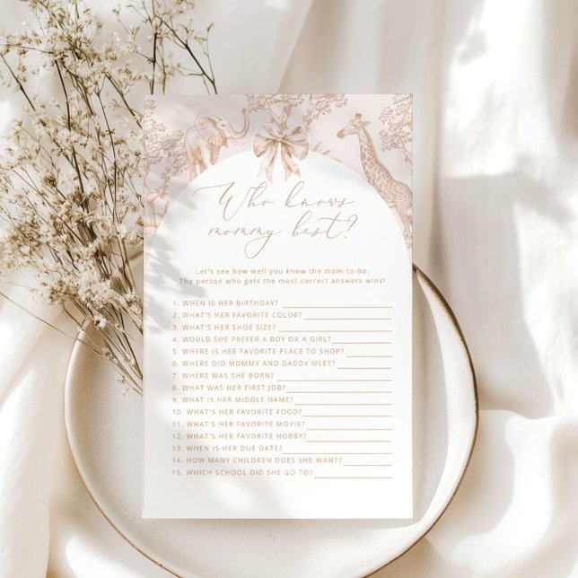 Toile Safari Wie kent mama beste baby shower spel (Creator heeft geüpload)