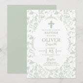 Toile Sage-doop Kaart (Voorkant / Achterkant)