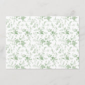 Toile Sage Green Floral Vrijgezellenfeest Recept Informatiekaartje (Achterkant)