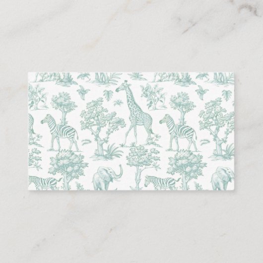 Toile Sage grillige Safari Luier loterij ticket Informatiekaartje (Achterkant)