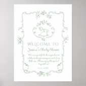 Toile Sage Rocking Horse baby shower Welkom Poster (Voorkant)