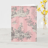 Toile Scene met Roze Strepen Kaart (Gele Bloem)
