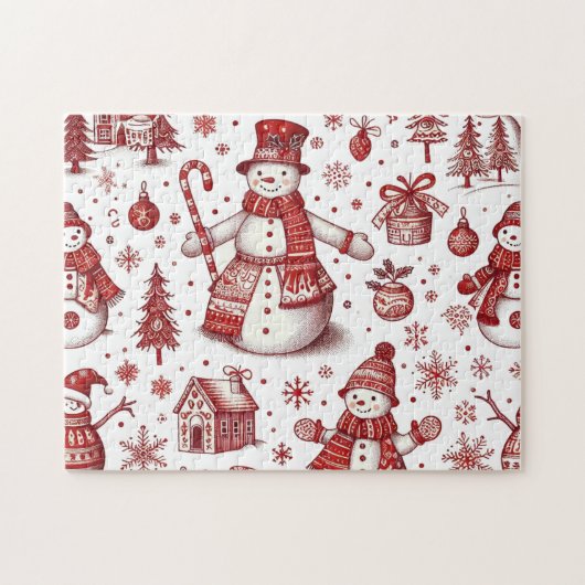 Toile Sneeuwman Vakantiepuzzel Legpuzzel (Horizontaal)