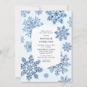 Toile Snowflake Winter Baby shower Kaart (Voorkant)