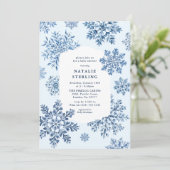 Toile Snowflake Winter Baby shower Kaart (Staand voorkant)