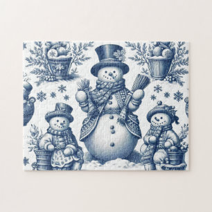 Toile Snowman Winter Scene Jigsaw Puzzel