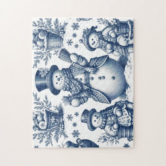 Toile Snowman Winter Scene Jigsaw Puzzel (Verticaal)