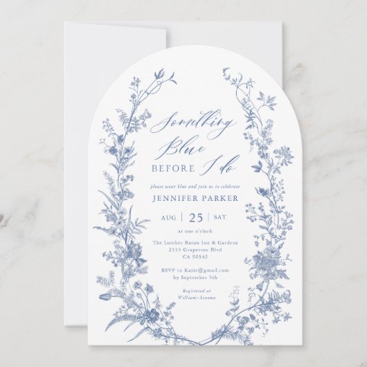 Toile Something Blue Vrijgezellenfeest Arch Kaart (Voorkant)