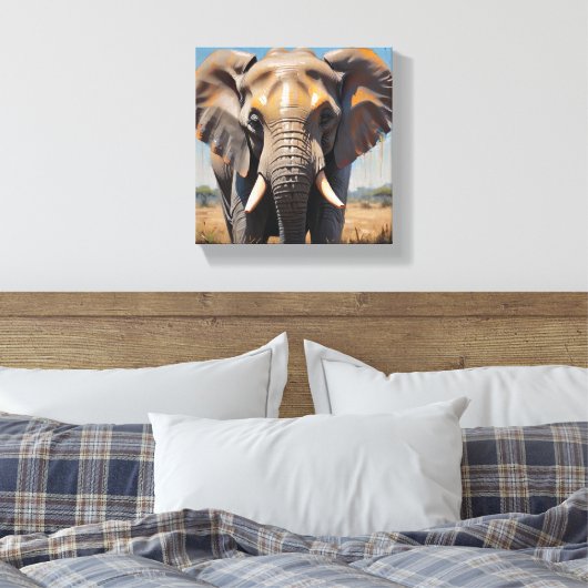 Toile Tabel Deco Portrait D'un Eléphant Doux Canvas Afdruk (Insitu (Slaapkamer))