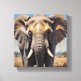 Toile Tabel Deco Portrait D'un Eléphant Doux Canvas Afdruk