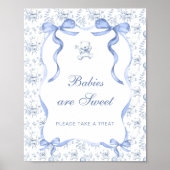 Toile Teddy Bear Baby's zijn lief Neem een traktat Poster (Voorkant)
